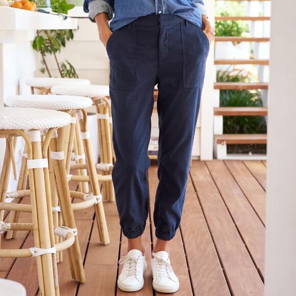 Frank & Eileen Pants - Frank & Eileen Jameson Utility Jogger in Navy Linen Size 10